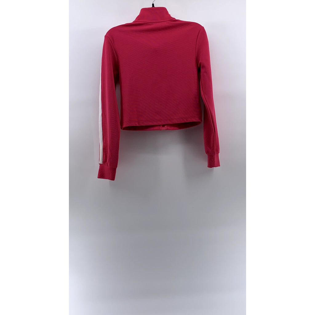 PRIMARK CARES Women's Pink-White Striped Long Sleeve Zip-Up Track Jacket SZ S