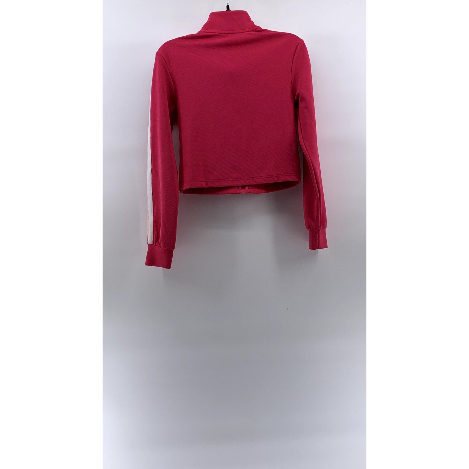 PRIMARK CARES Women's Pink-White Striped Long Sleeve Zip-Up Track Jacket SZ S