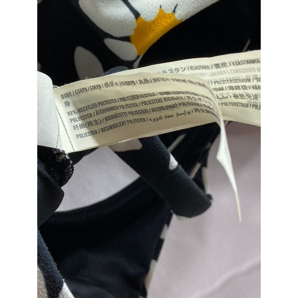 GILLY HICKS Women's Black Find Your Happy Place Daisy-Print V-Neck Bra SZ M