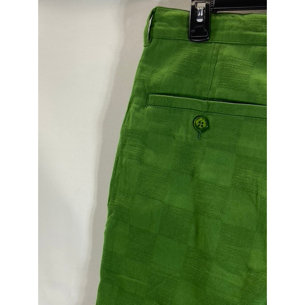 HONOR THE GIFT Men's Green Jacquard Checkered Casual Short SZ 32
