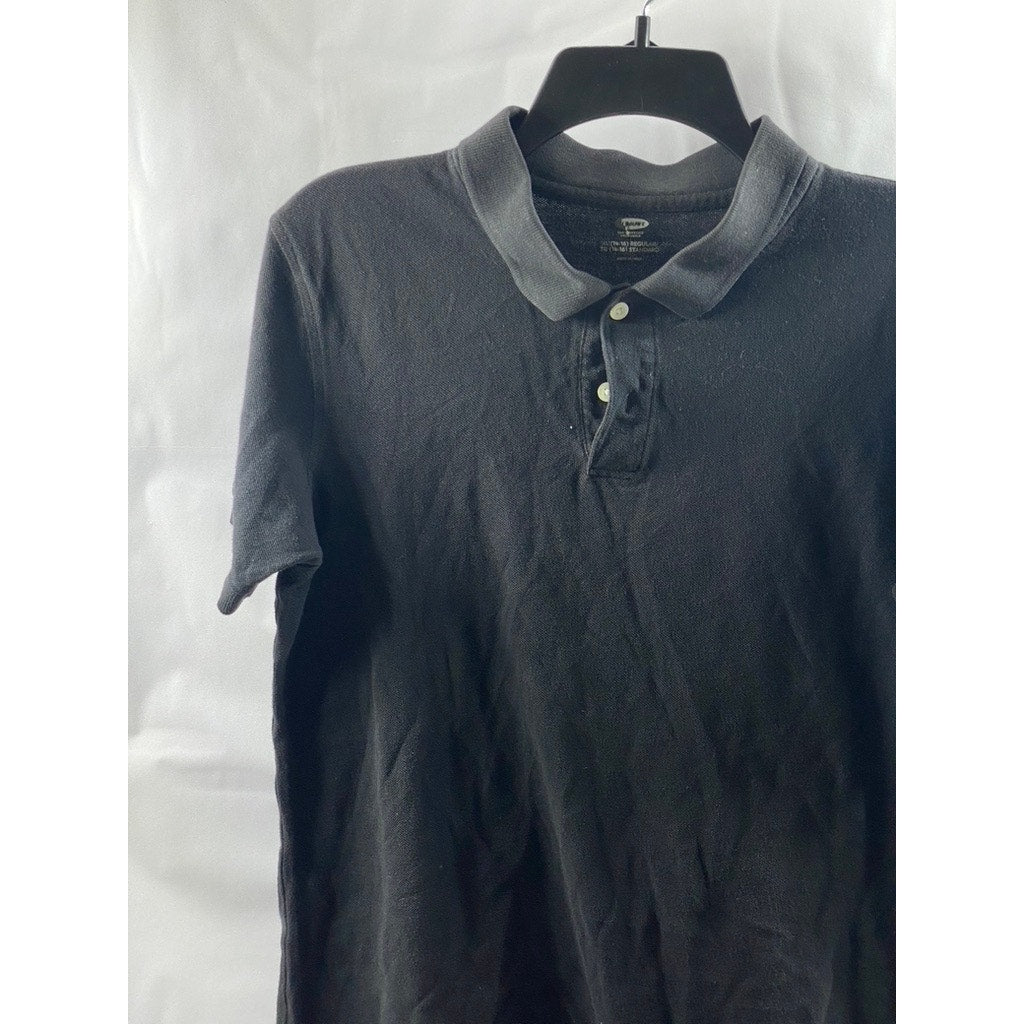 OLD NAVY Boy’s Black Regular-Fit Short Sleeve Polo Shirt SZ XL (14-16)