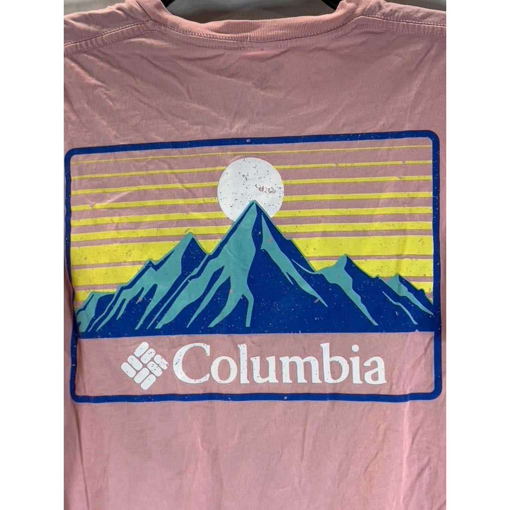 COLUMBIA Sportswear Men’s Pink Agave Mountain Graphic Crewneck T-Shirt SZ M