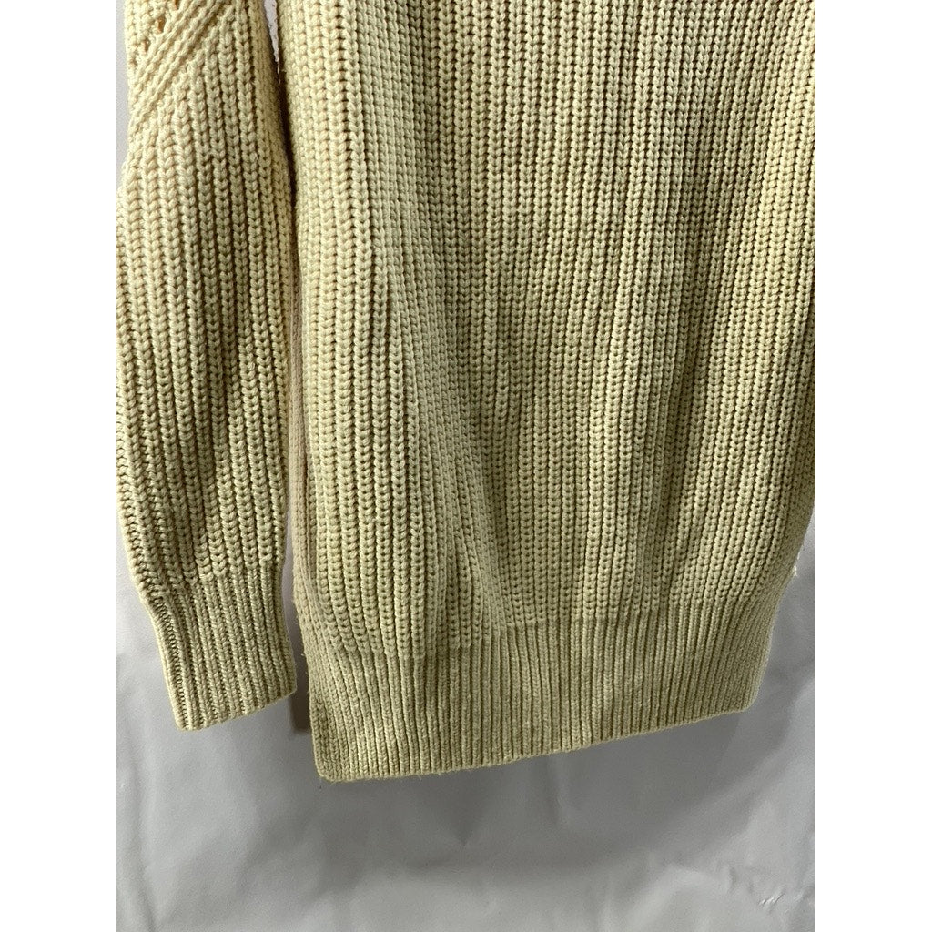 CLUB MONACO Women's Beige Wool Crewneck Knit Pullover Sweater SZ XS