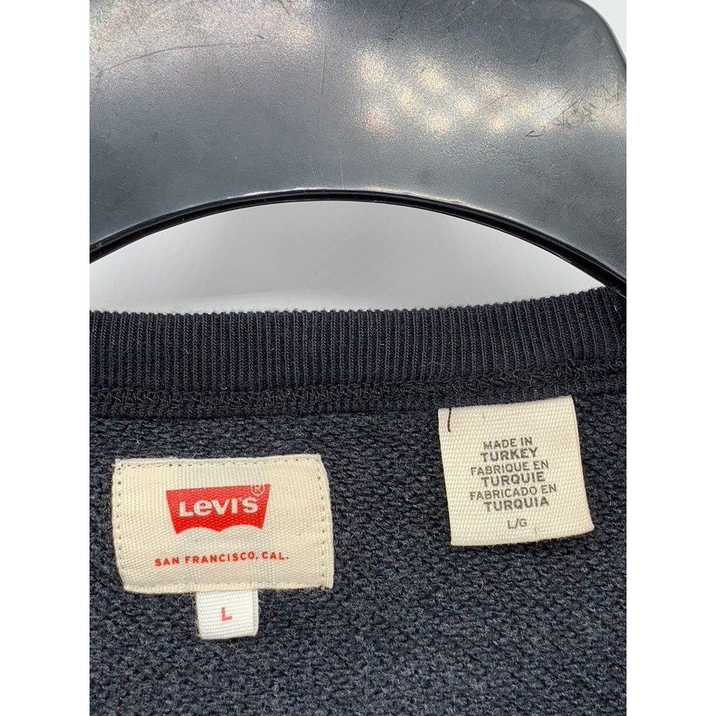 LEVI'S Men's Black Square Logo Sweatshirt SZ L