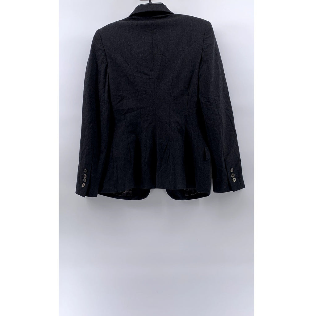 PIAZZA SEMPIONE Women's Black Three-Button Notch Collar Blazer SZ 42(6)