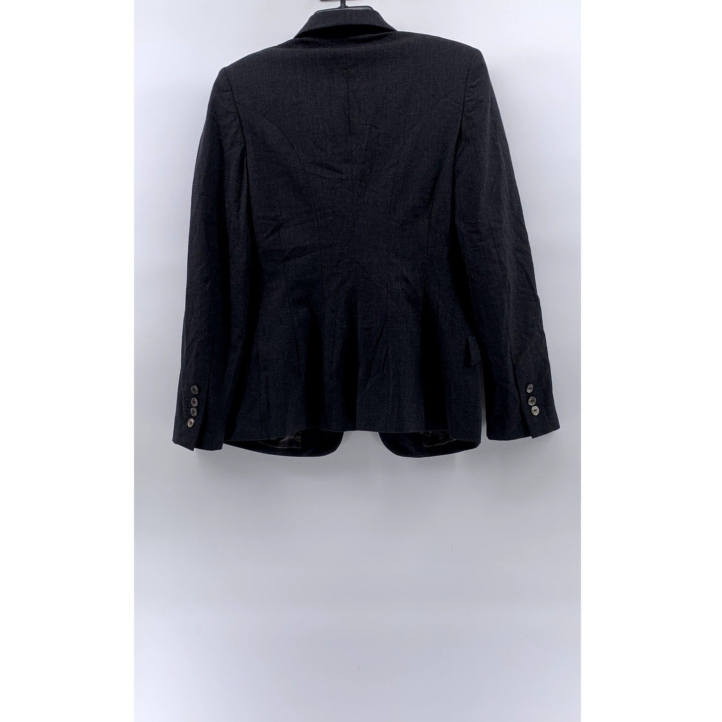 PIAZZA SEMPIONE Women's Black Three-Button Notch Collar Blazer SZ 42(6)