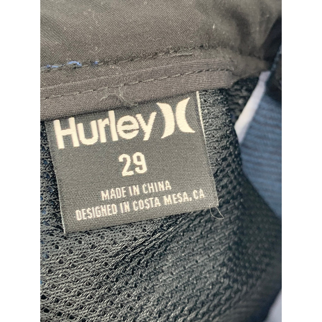 HURLEY Men's Blue Printed Flat Front Stretch Benton Walkshort SZ 29