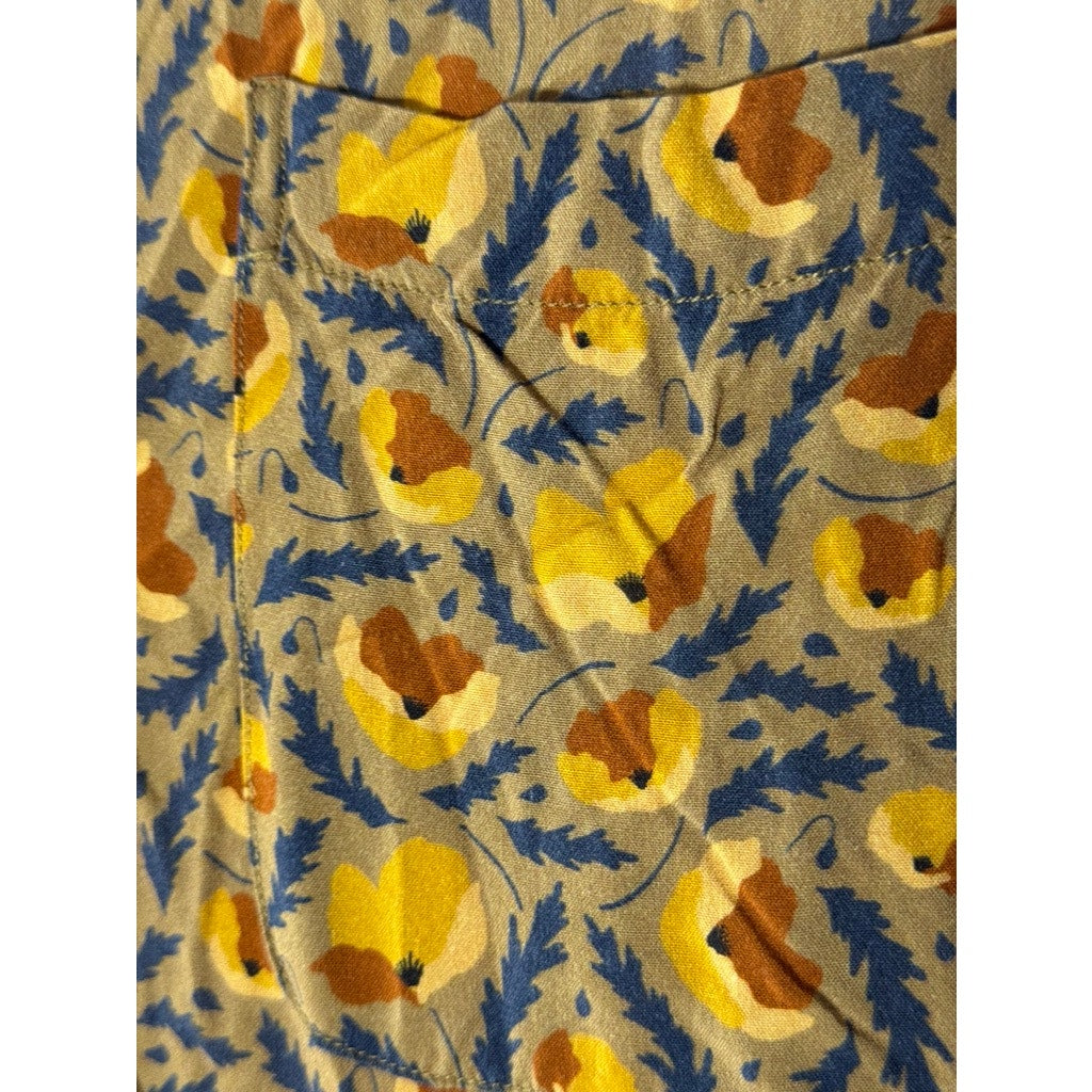 ID MENSWEAR Men's Yellow Printed Good Vibes Button-Up Short Sleeve Shirt SZ M