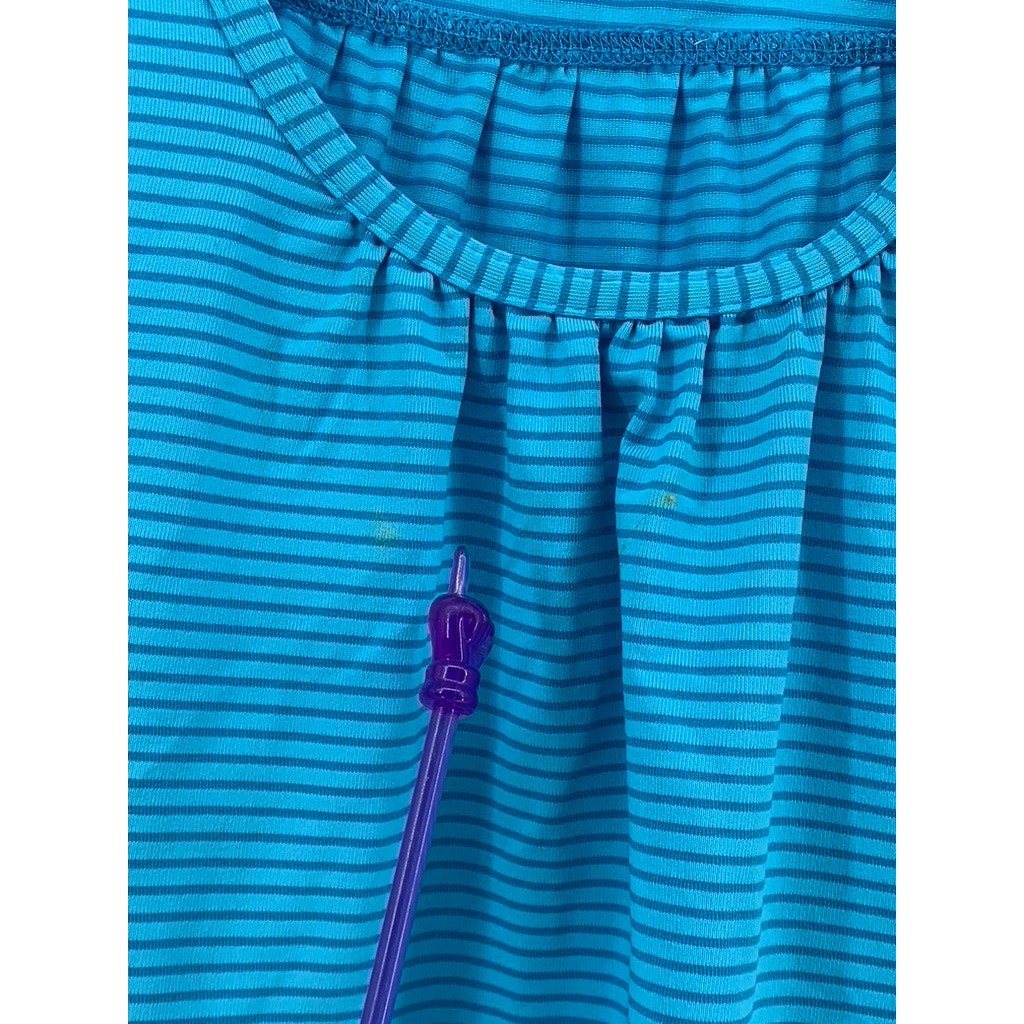 KIRKLAND SIGNATURE Women's Blue Small Striped Active Tank SZ L