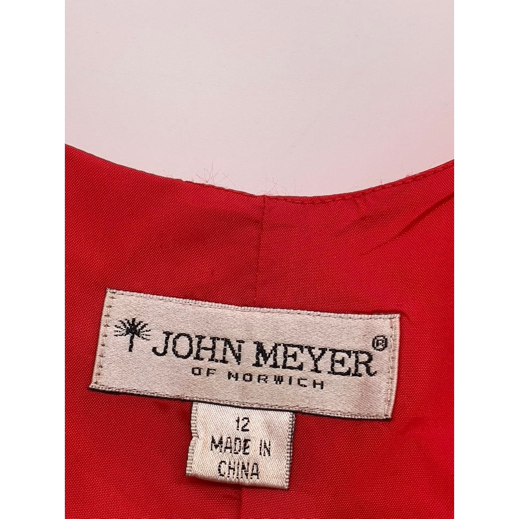 JOHN MEYER OF NORWICH Women's Red Satin-Like Scoop-Neck Tank Top SZ 12