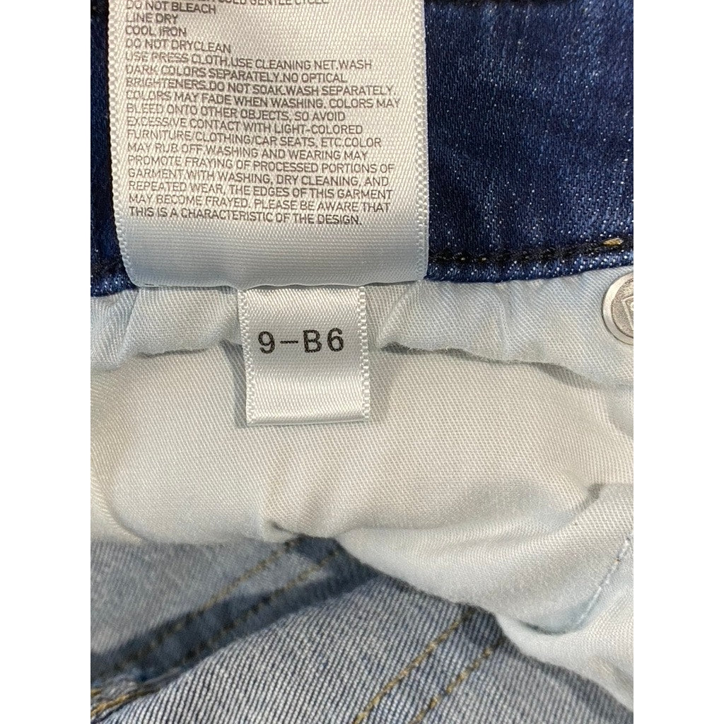 UNIQLO JEANS Women's Blue Denim Ultra Stretch Distressed Hem Skinny Jeans SZ 27