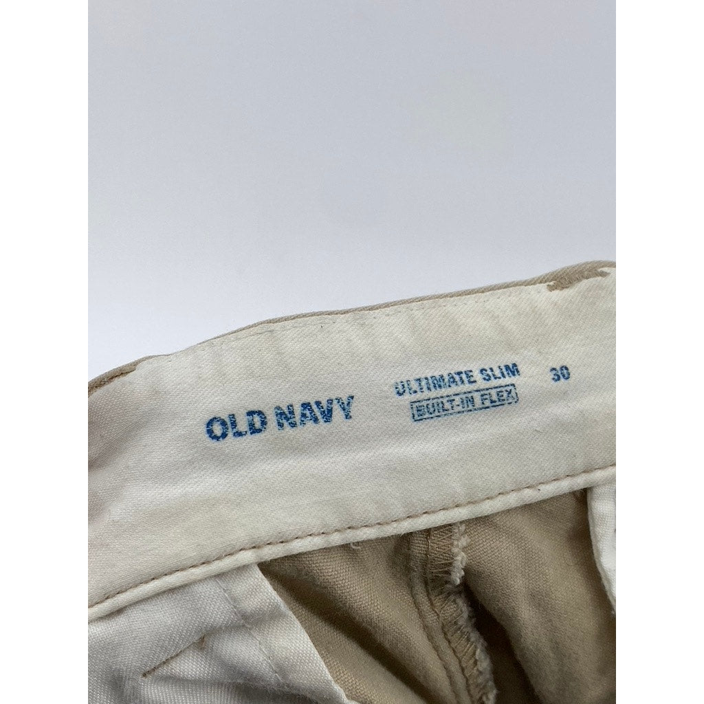 OLD NAVY Men's A Stone's Throw Tan Ultimate Slim Chino Shorts SZ 30
