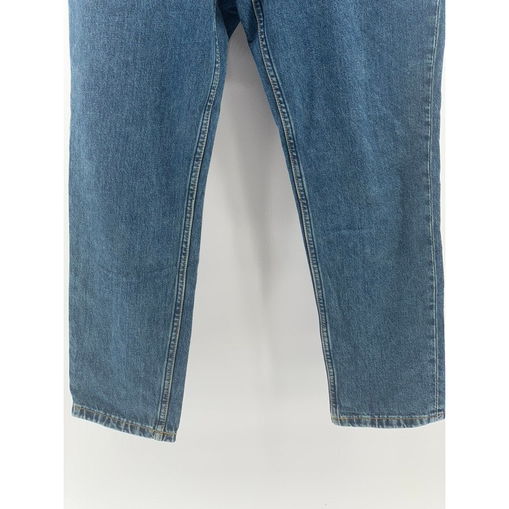& DENIM Men's Blue Denim Regular-Fit Tapered Cropped Jeans SZ 30X32