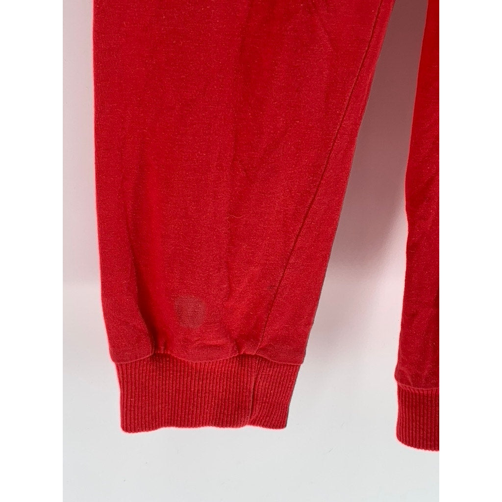 UNBRANDED Women's Red Button-Up V-Neck Short Sleeve Knit Jumpsuit SZ 12