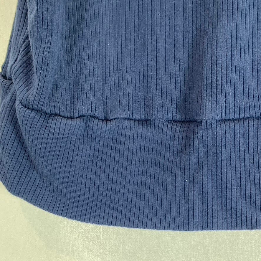 MOTF Women's Navy Sleeveless Ribbed Mock Neck Crop Top SZ L