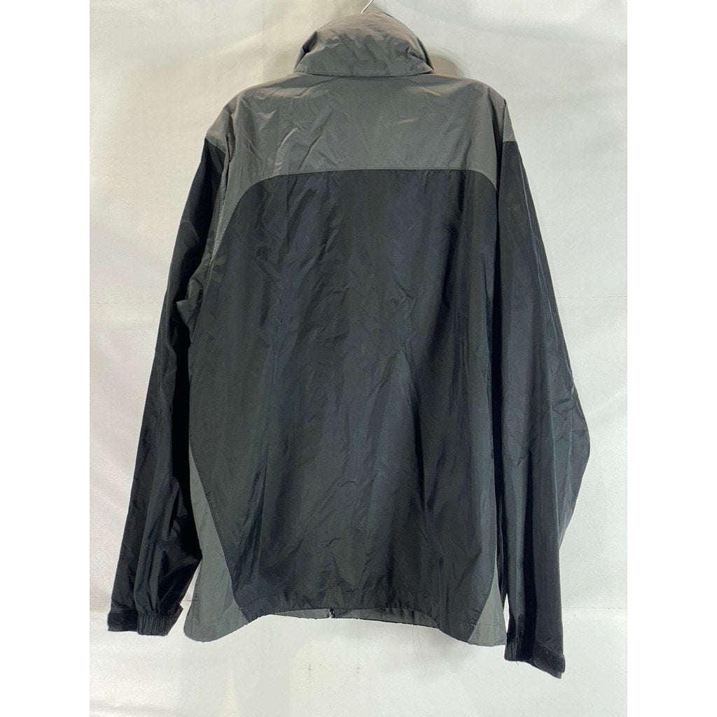 COLUMBIA Men's Black/Grey Glennaker Lake Full-Zip Vintage Rain Jacket SZ M