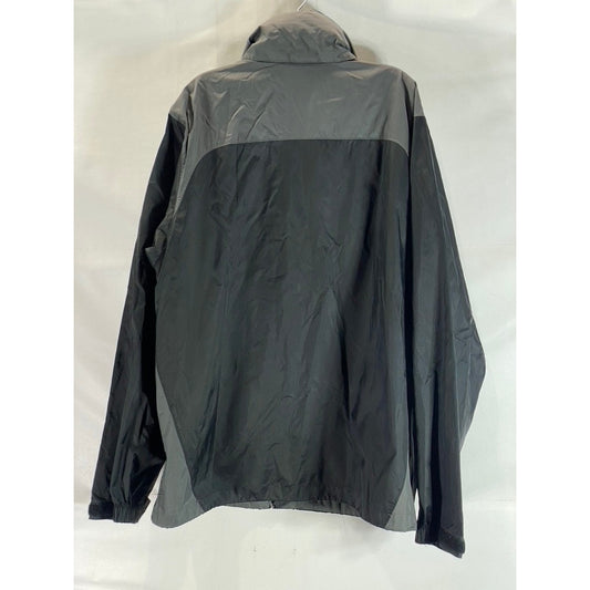 COLUMBIA Men's Black/Grey Glennaker Lake Full-Zip Vintage Rain Jacket SZ M