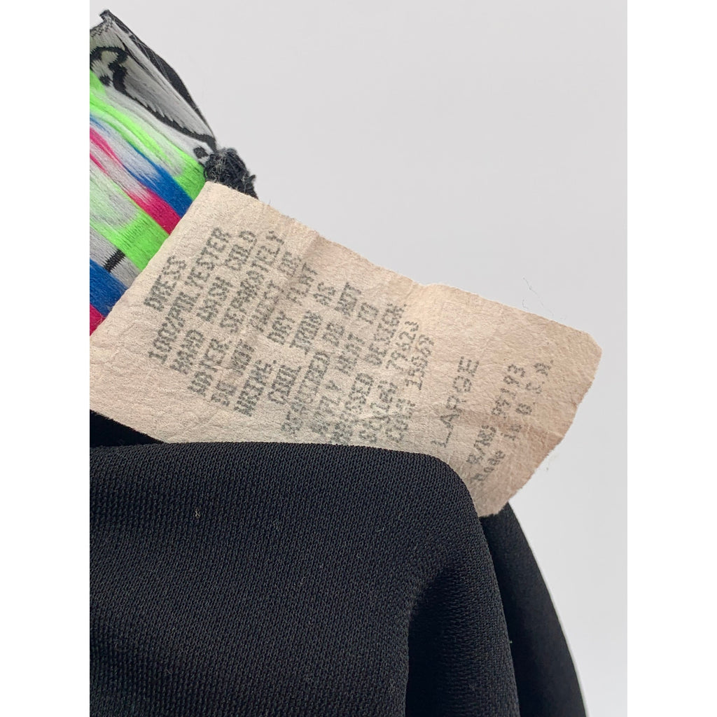 URBAN GIRL Women's Black Stamped Logo Scoop-Neck Spaghetti Strap Mini Dress SZ L