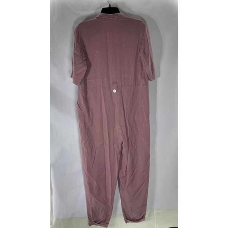NATIVE YOUTH Women's Purple Half-Button The Amelia Elbow Sleeve Jumpsuit SZ S