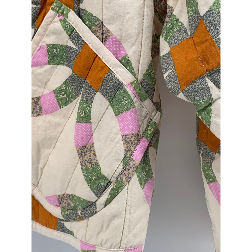 UNIVERSAL THREAD Women’s Off-White Flower Of Life Quilted Button-Up Jacket SZ S