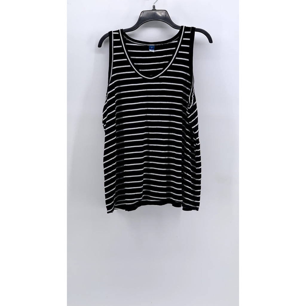 OLD NAVY Women's Black-White luxe Striped Relaxed-Fit Tank Top SZ XL