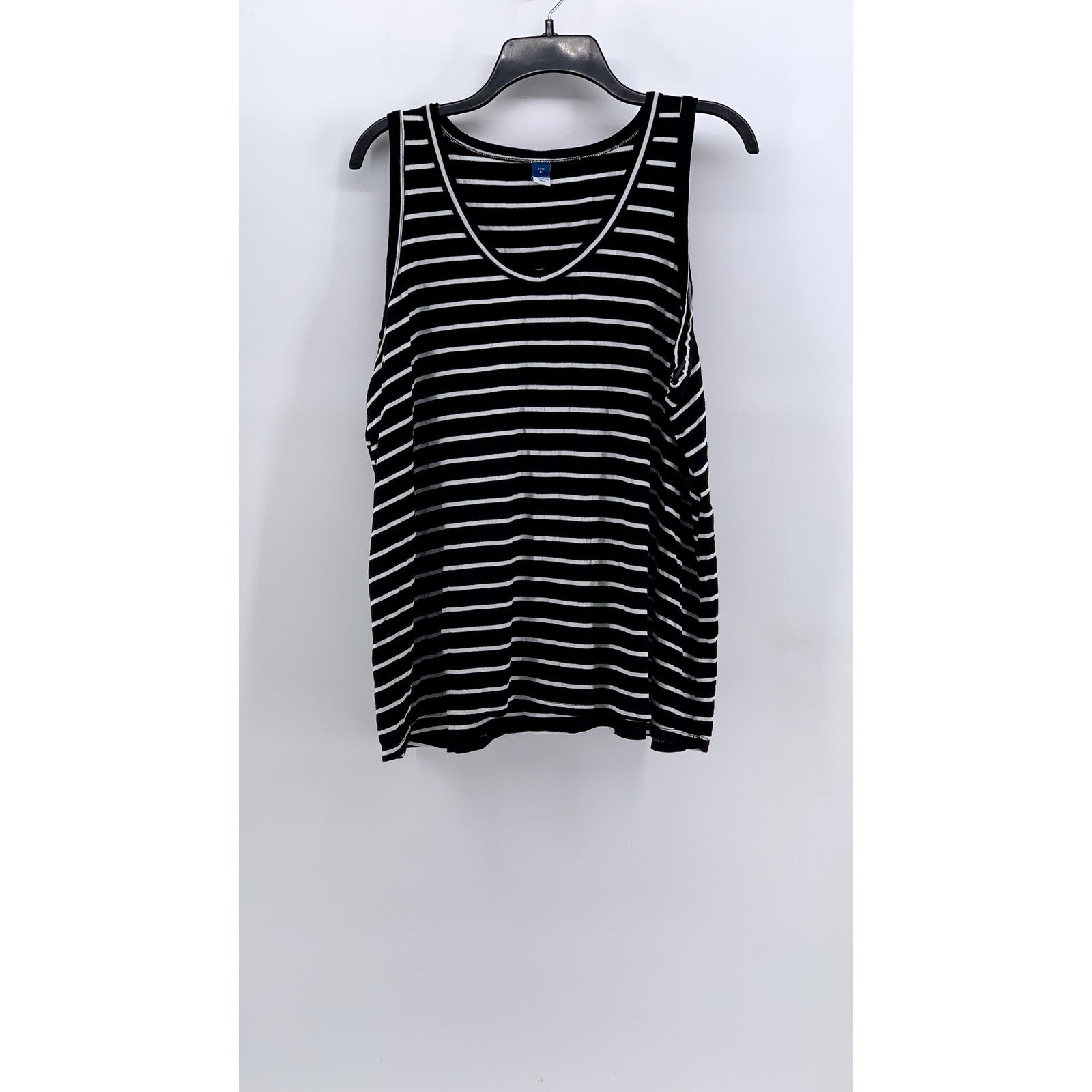 OLD NAVY Women's Black-White luxe Striped Relaxed-Fit Tank Top SZ XL