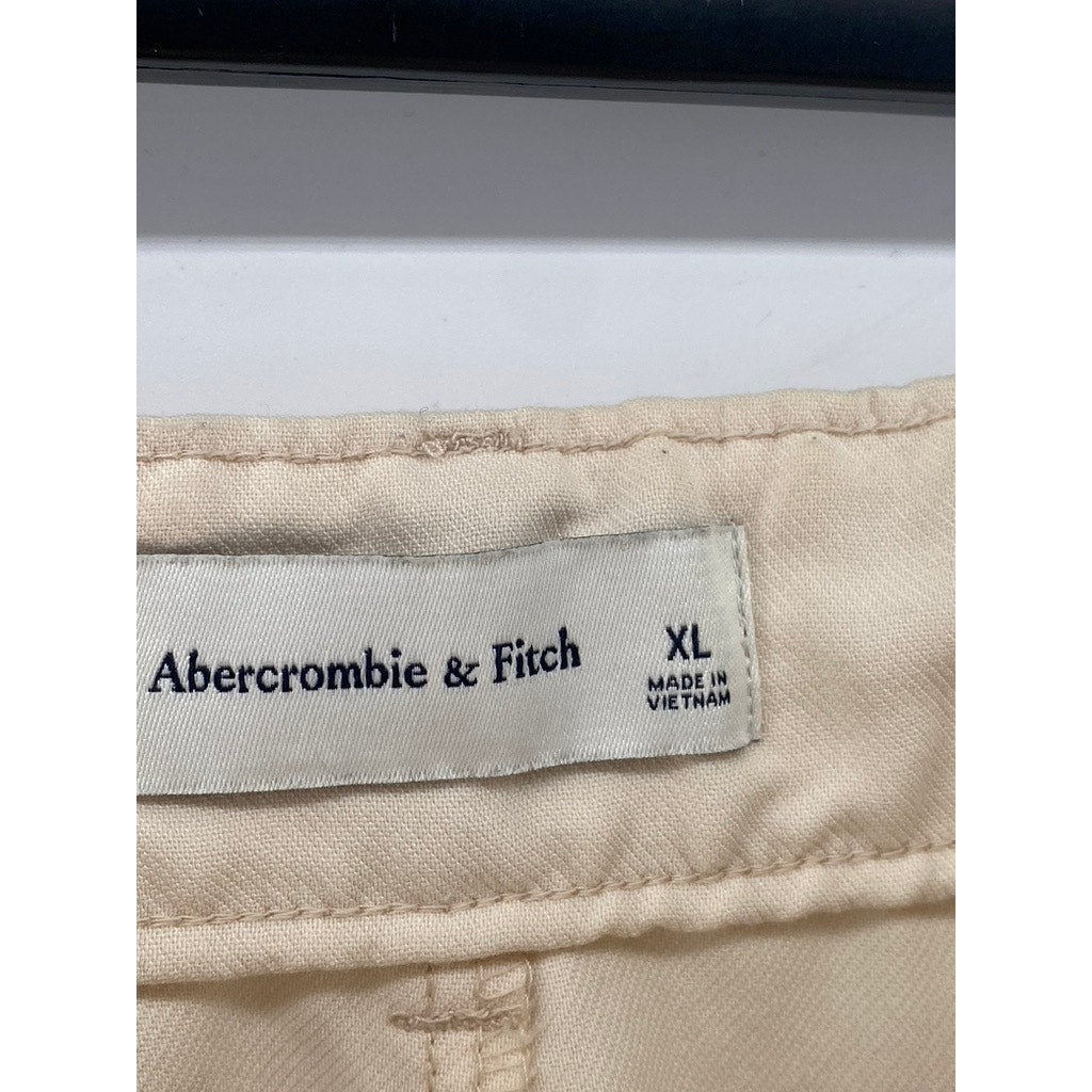 ABERCROMBIE & FITCH Women's Beige Solid Wide-Leg Cropped Pants SZ XL