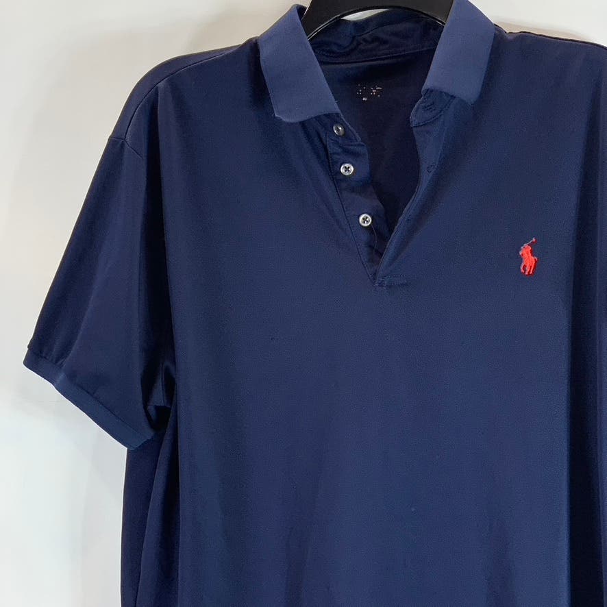 POLO RALPH LAUREN Men's Navy Short Sleeve Pique Polo Shirt SZ L