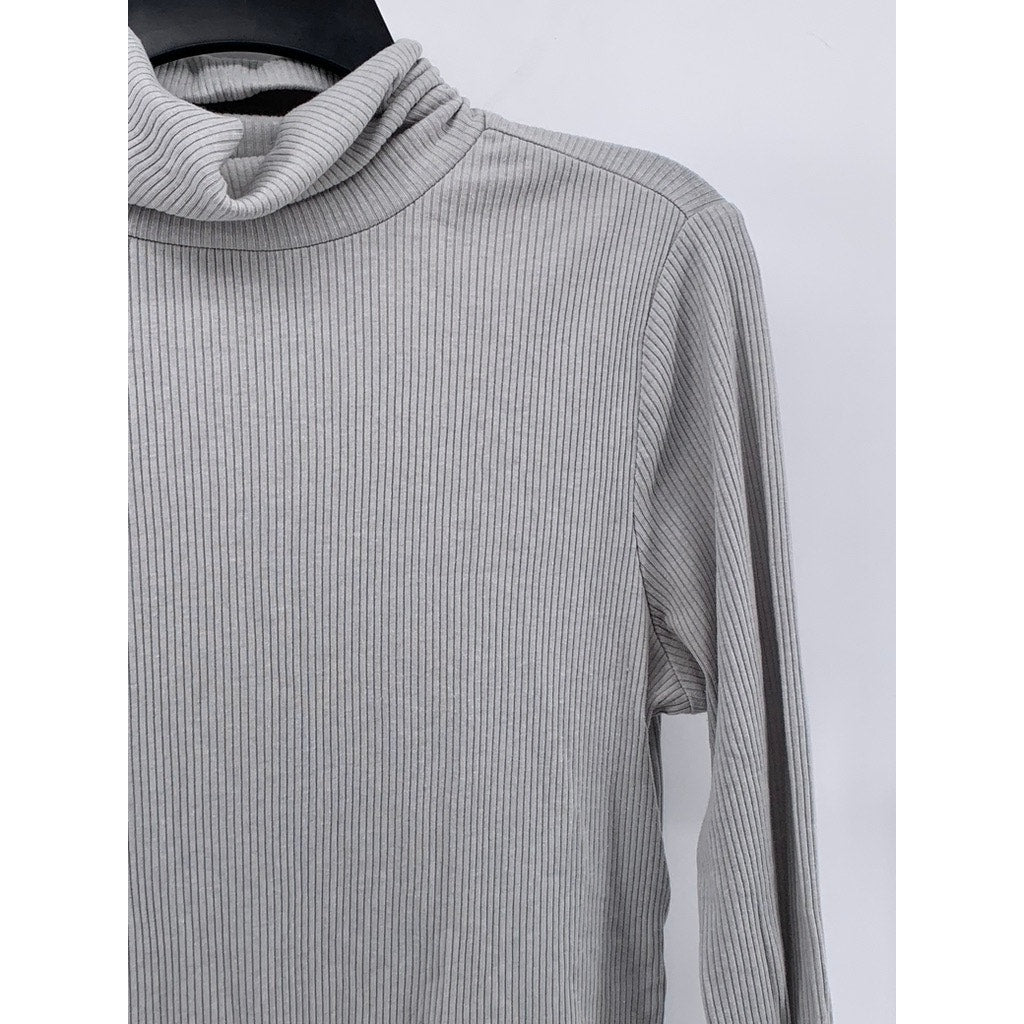 OLD NAVY Women's Gray Ribbed Long-Sleeve Turtleneck Top SZ L