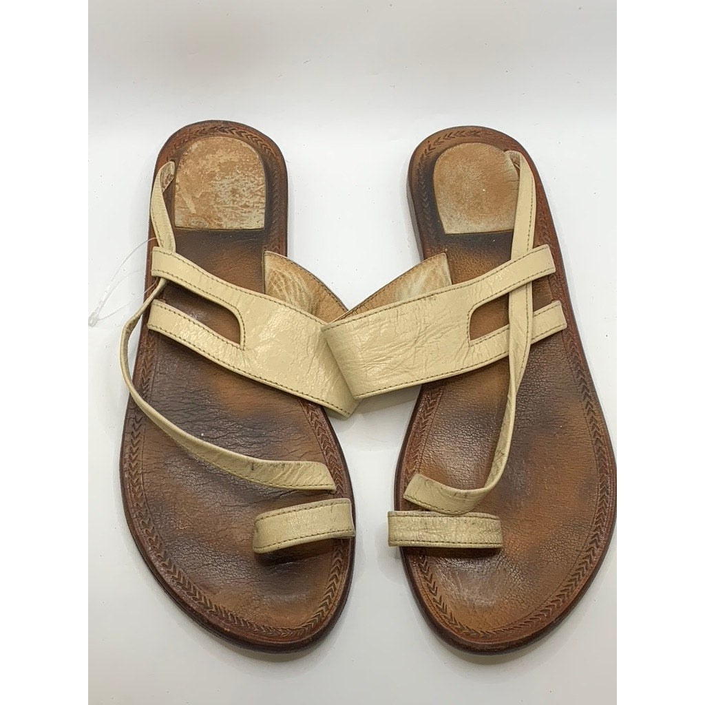 UNBRANDED Women's Beige-Brown Toe-Loop Sandals SZ 12