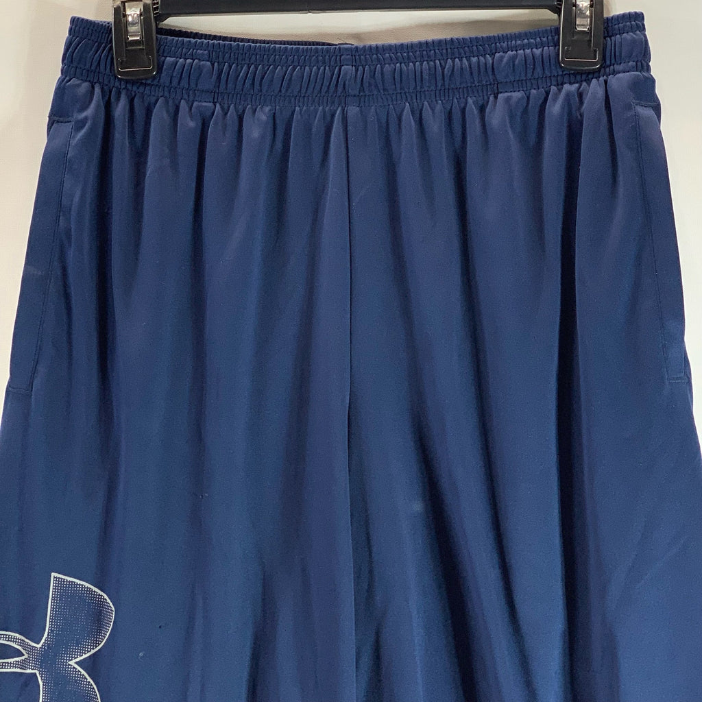 UNDER ARMOUR Men's Navy UA Tech Regular Loose-Fit Pull-On Graphic Shorts SZ M