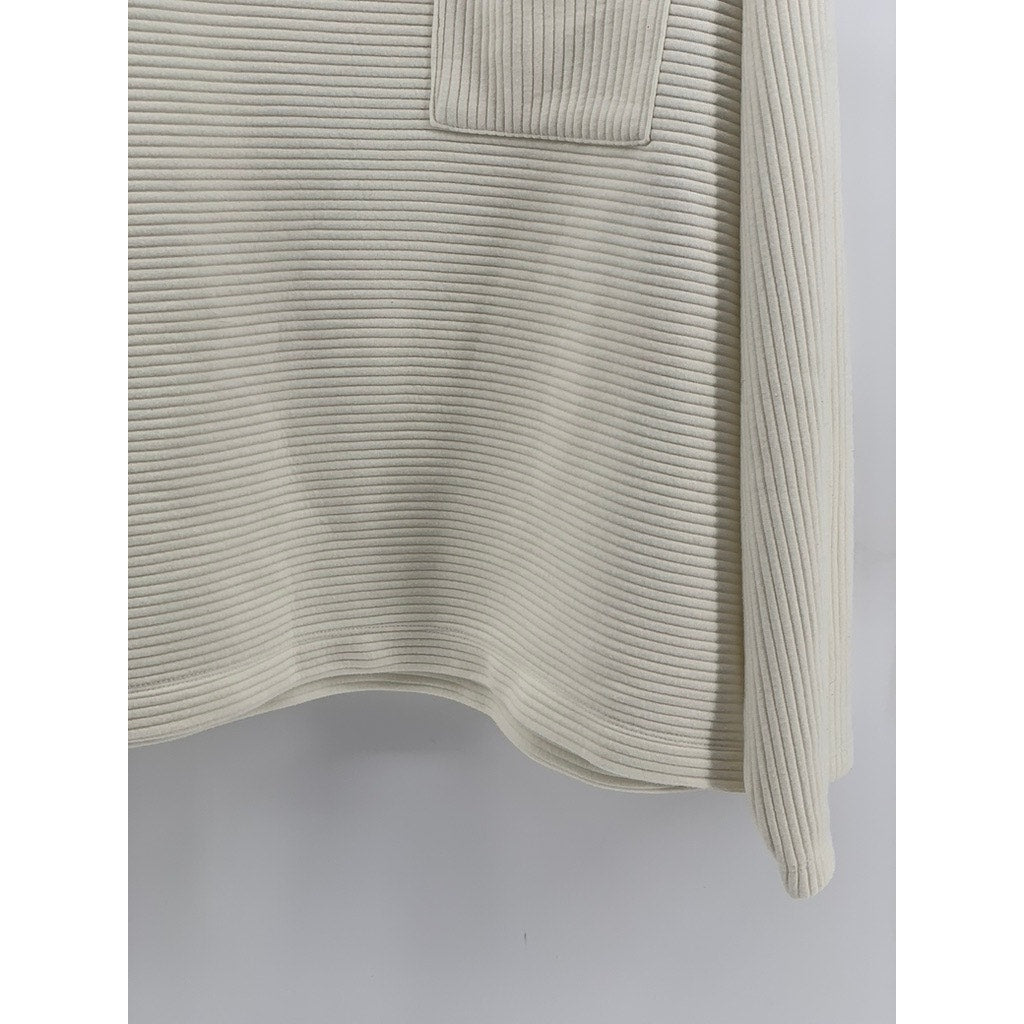 A NEW DAY Women's Off-White Ribbed Crewneck Pullover Sweatshirt SZ XL