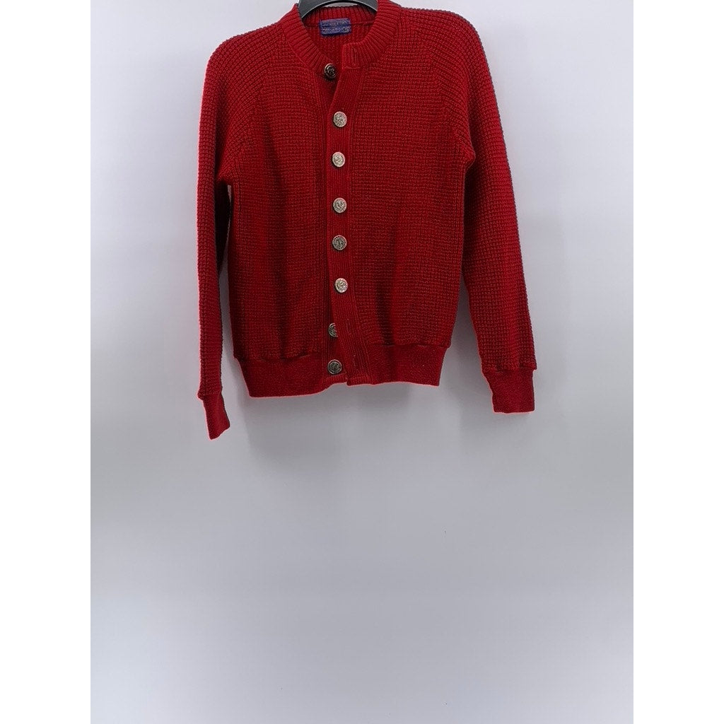 PENDELTON Women's Dark Red Vintage Knit Virgin Wool Button-Up Cardigan SZ M