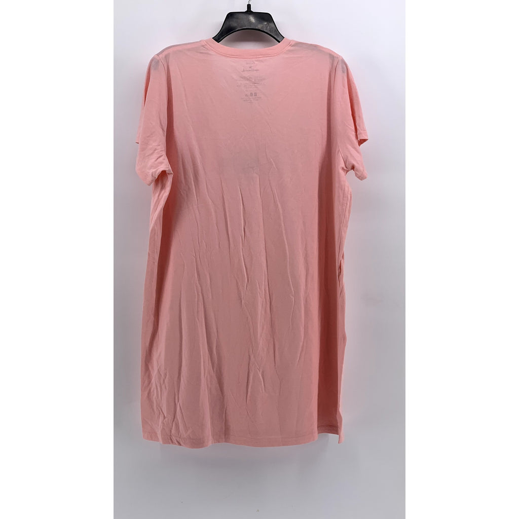 HALLMARK Women's Light Pink Graphic V-Neck Short Sleeve Sleep Shirt SZ OS