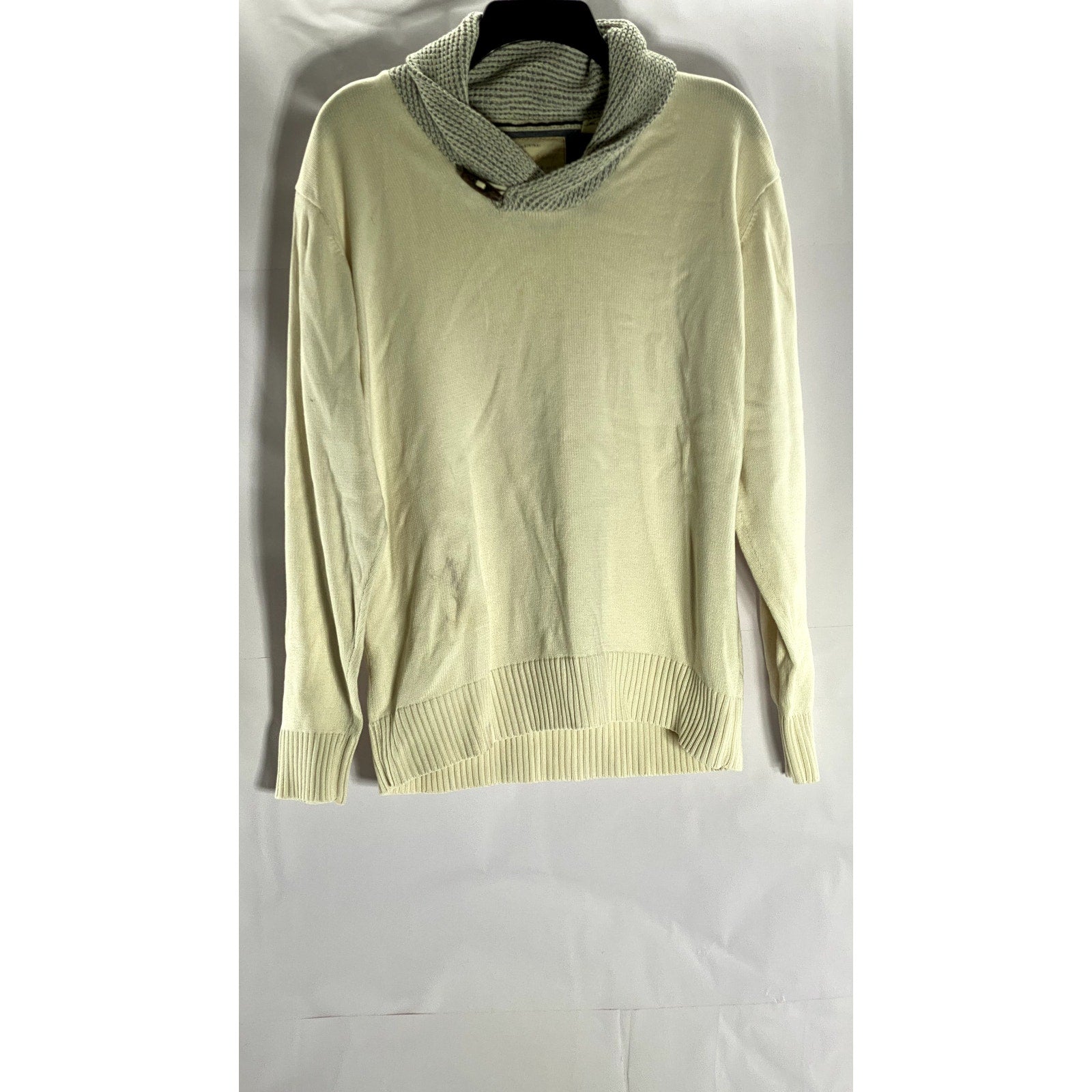 WEATHERPROOF VINTAGE Men's Tan/Gray Cowl-Neck Knit Pullover Sweater SZ L