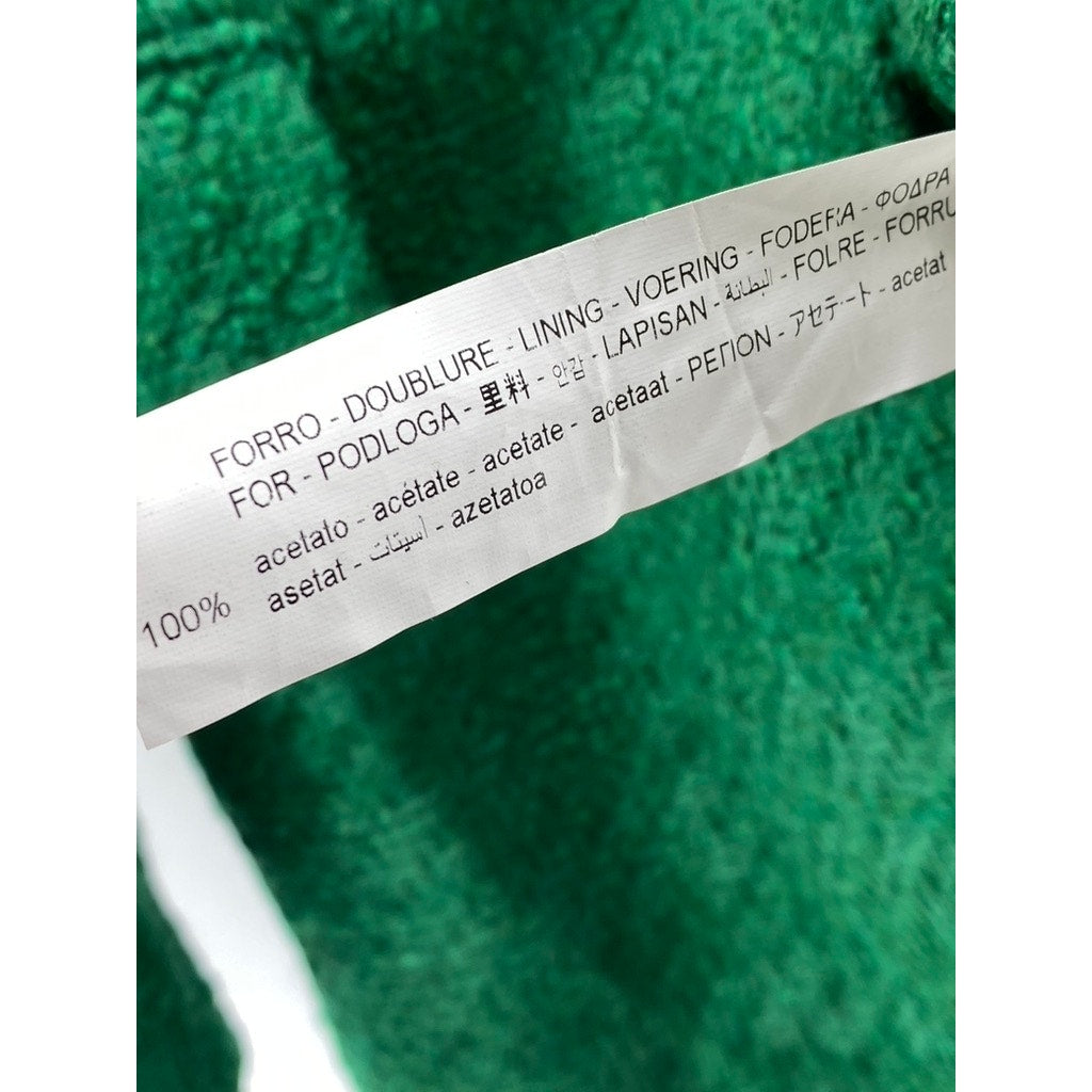 ZARA Women’s Dark Green Tweed Double-Breast Long Sleeve Peak Collar Blazer SZ XS