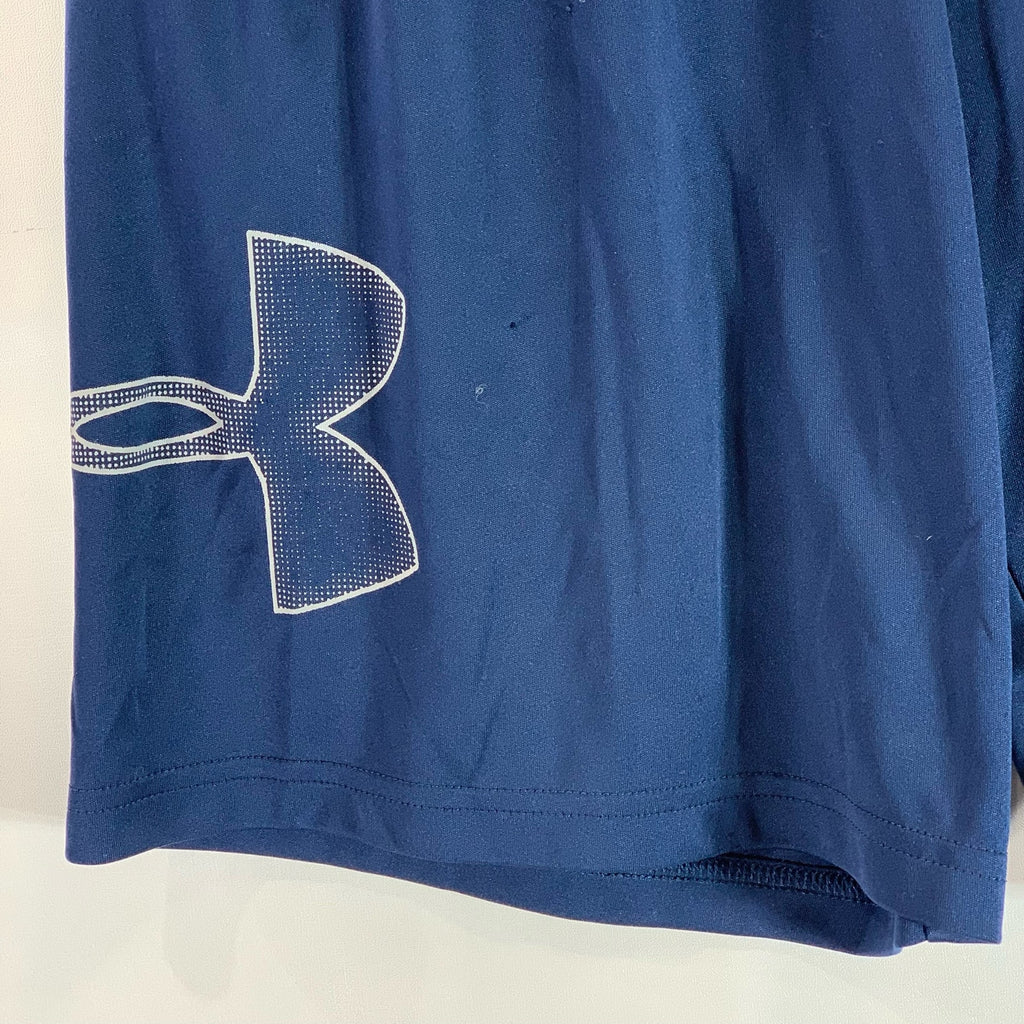 UNDER ARMOUR Men's Navy UA Tech Regular Loose-Fit Pull-On Graphic Shorts SZ M