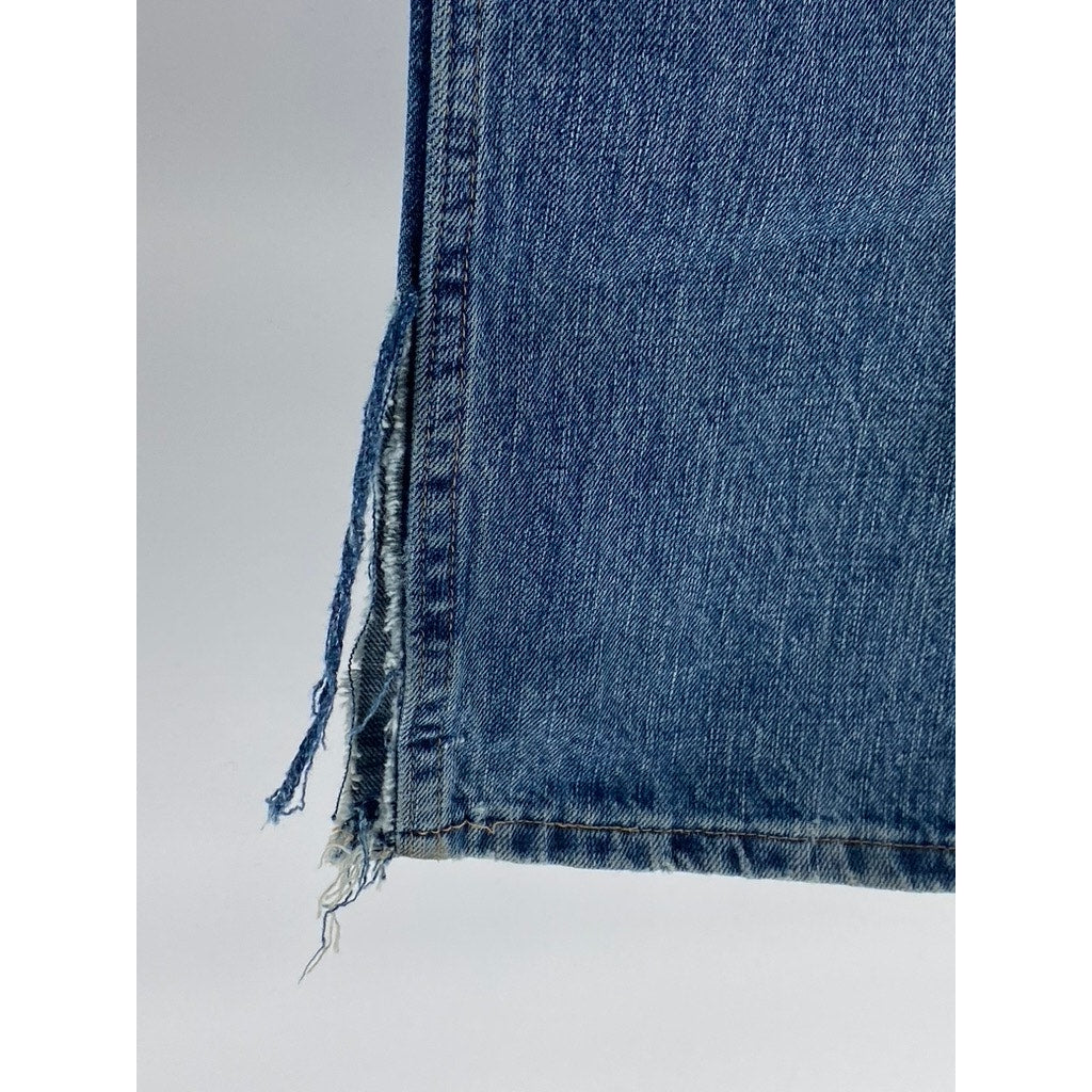 WRANGLER Men's Medium Blue Denim Straight-Leg Five Pocket Jeans SZ 36X32