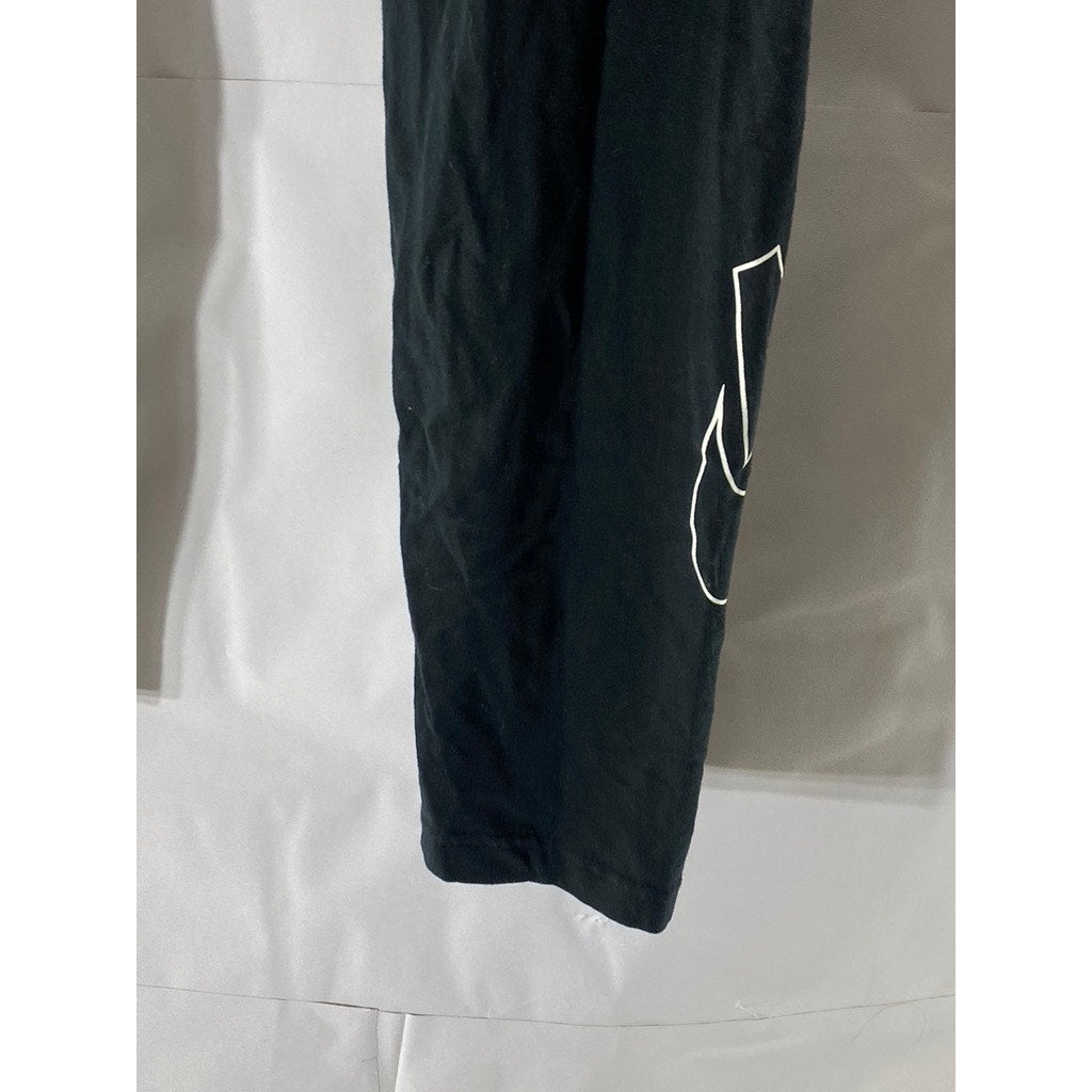 NIKE Women’s Black Solid Elastic Waist Pull-On Leg Logo Athletic Leggings SZ L