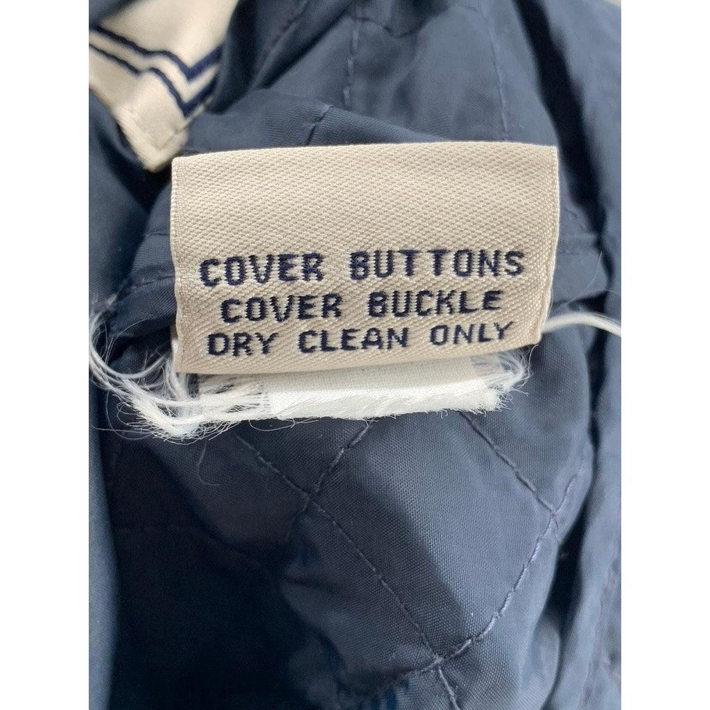 FACONNABLE Women's Navy Quilted Sleeveless Button-Up Vest SZ S
