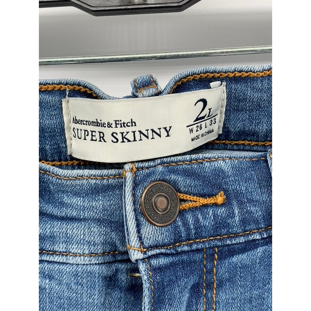 ABERCROMBIE & FITCH Women's Blue Denim Super Skinny Jeans SZ 2