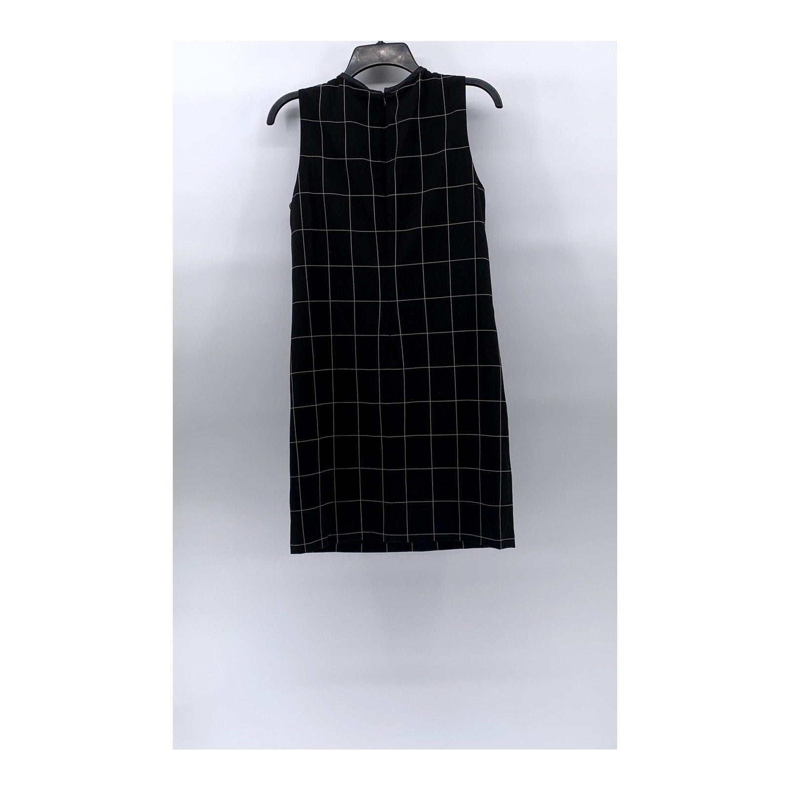 LAUREN RALPH LAUREN Women's Black Windowpane Crewneck A-Line Dress SZ 6