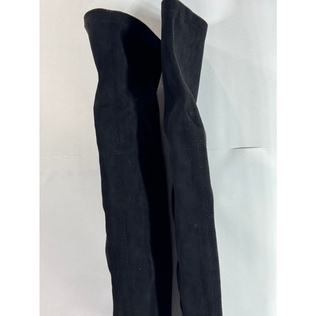 MIA Women's Black Stretch Faux Suede Beleza Tall Over-The-Knee Heeled Boots SZ 9
