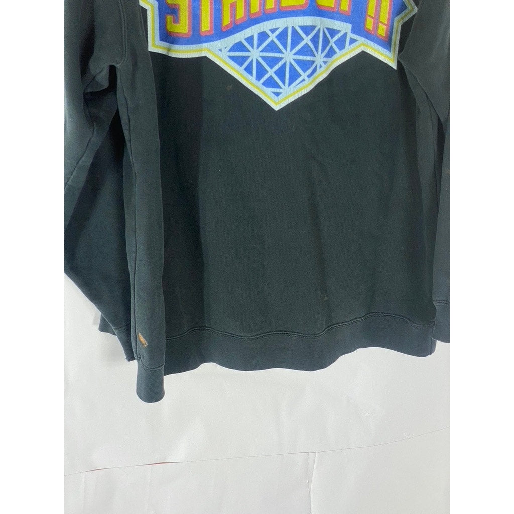 PENNANT RACEGEAR Men's Vintage Black Graphic Crewneck Long Sleeve Sweatshirt SZL