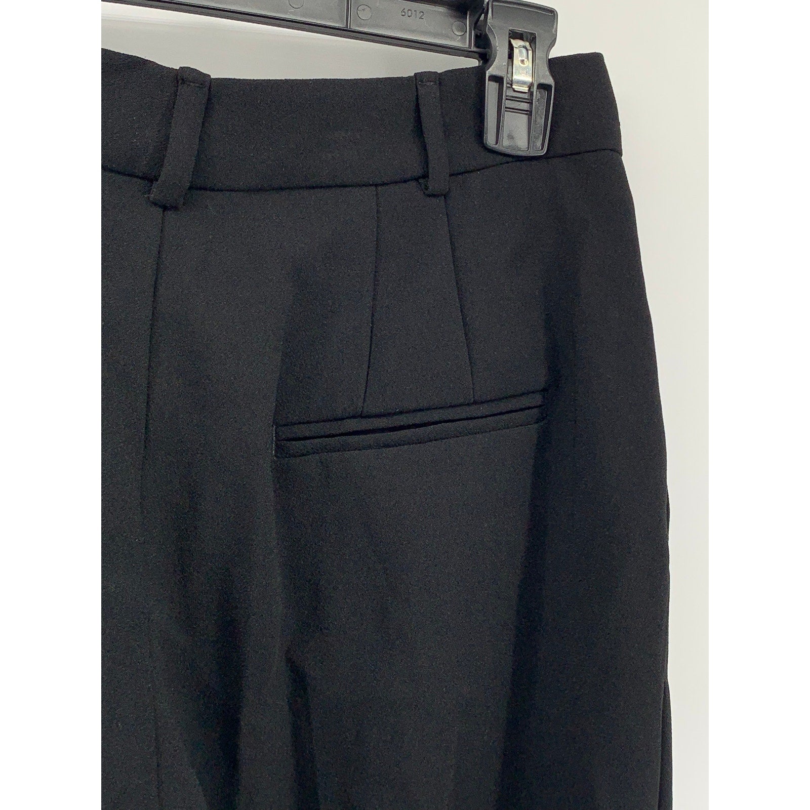 ZARA Women's Black Solid Straight-Leg High-Rise Flat Front Pants SZ S