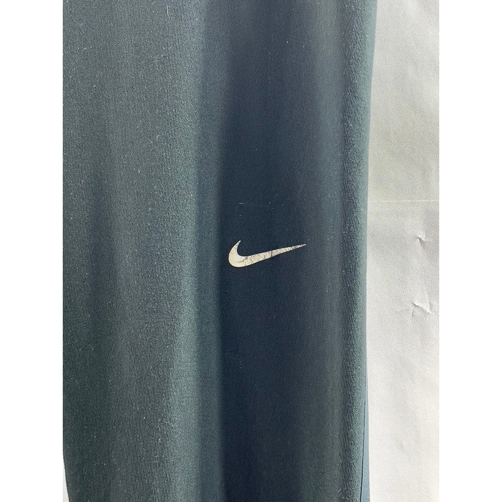 NIKE Women's Black Dri-Fit Reflective Zip-Ankle Inner Drawstring Leggings SZ S