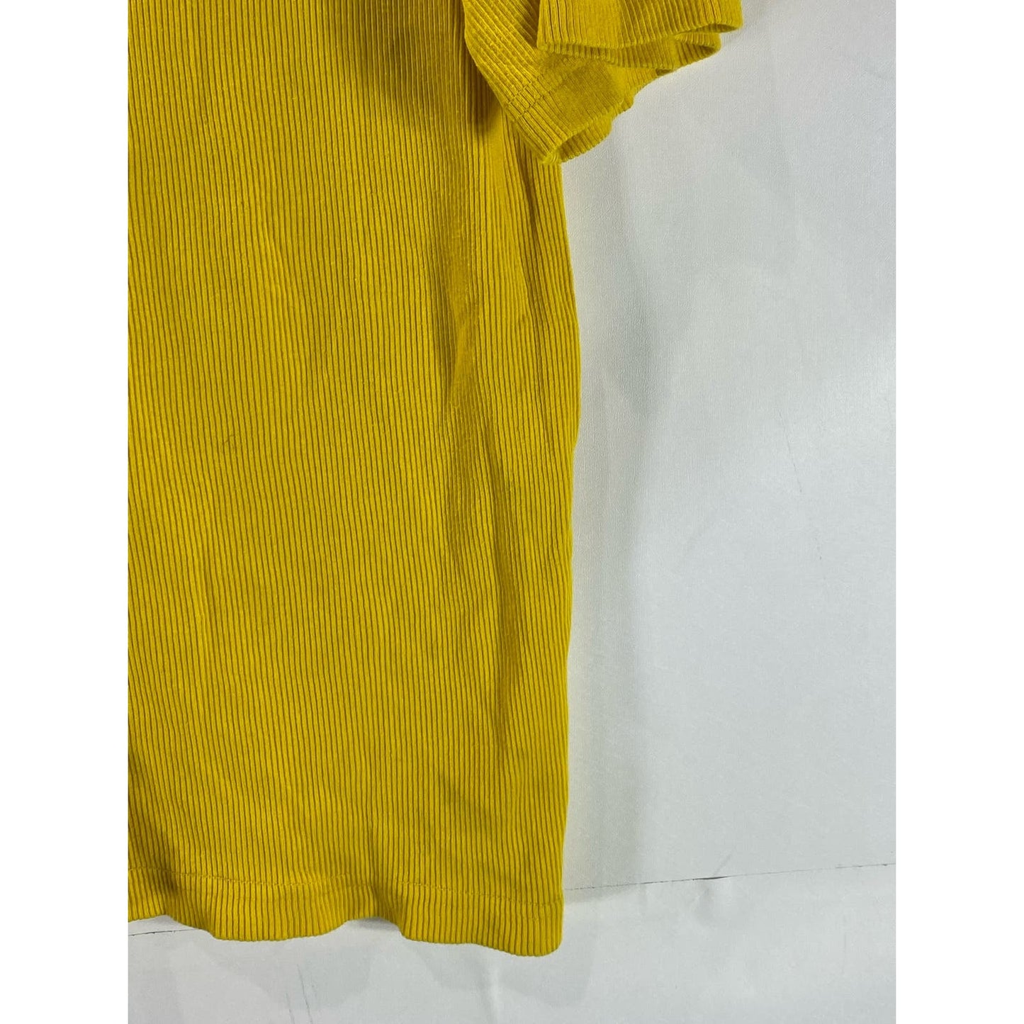 TOMMY JEANS Men's Sunny Yellow Vintage 90's Crewneck Ribbed T-Shirt SZ XL