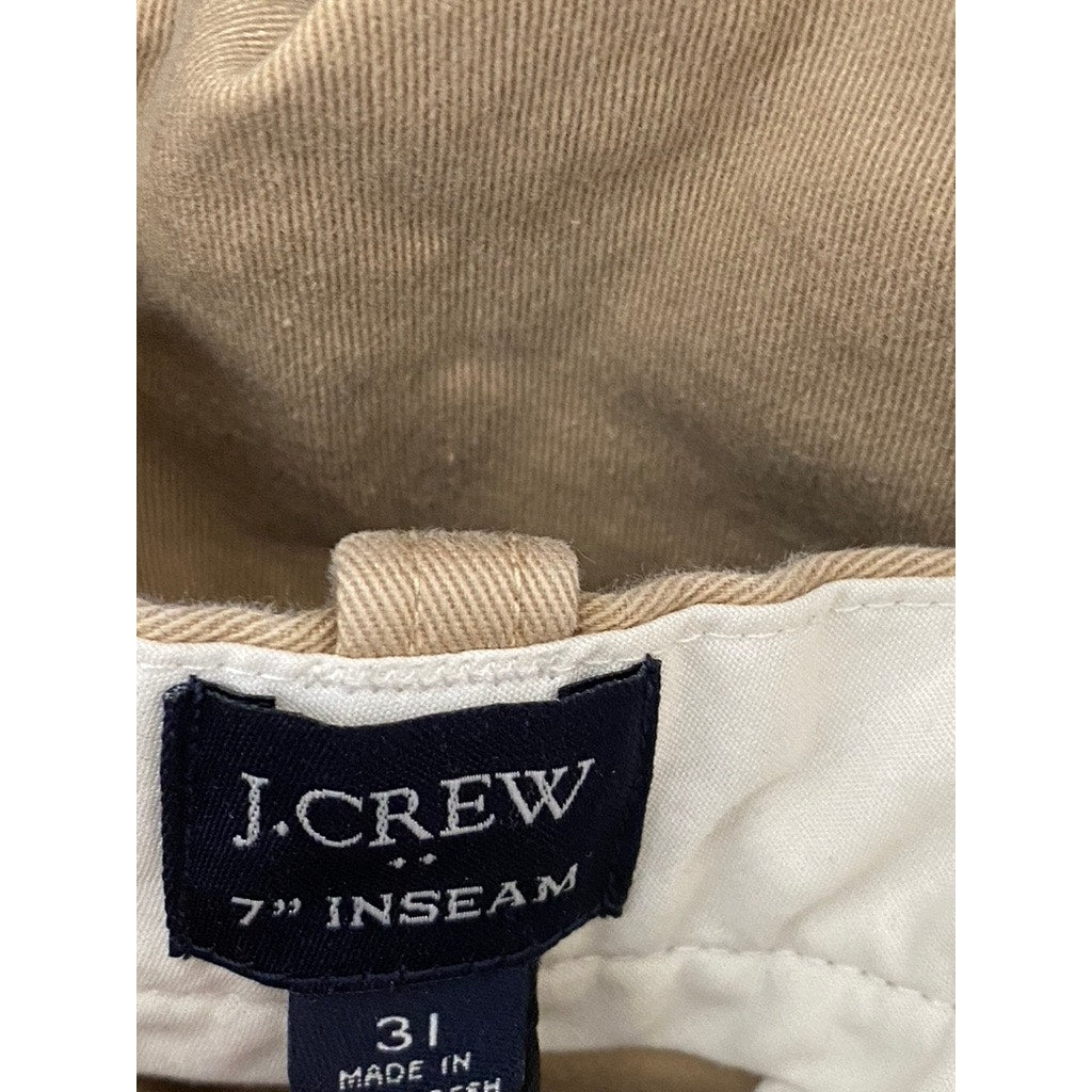 J.CREW Men's Tan Regular-Fit 7" Flex Chino Shorts SZ 31