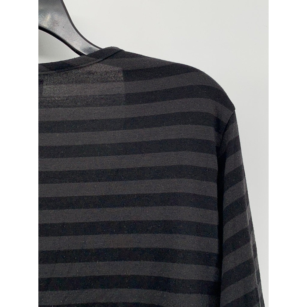 GREAT NORTHWEST INDIGO Women's Plus Black-Gray Striped Long Sleeve Top SZ 2X