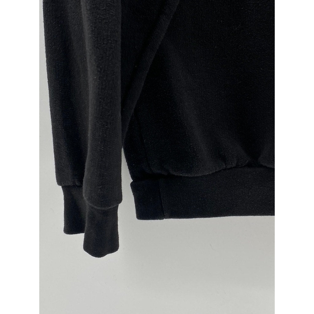 LES FANTOMES Men's Black Embroidered Man Crewneck Long Sleeve Sweatshirt SZ M